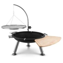 Turion Galgen-Schwenkgrill Feuerschale Ø80cm BBQ Seilzug Edelstahl -Der Grillgarten Winkels 10028486 yy 0003 logo