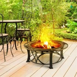 Ronda Feuerschale Ø95cm Grill Feuerstelle Funkenschutz Stahl Brüniert -Der Grillgarten Winkels 10028583 yy 0008 ambient 08 Blumfeldt Ronda Feuerschale 95cm Grill