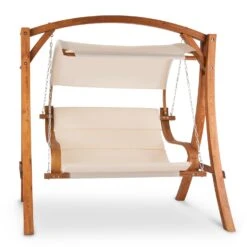 Maui Hollywoodschaukel 110 Cm 2-Sitzer Sonnensegel Polyester Lärche