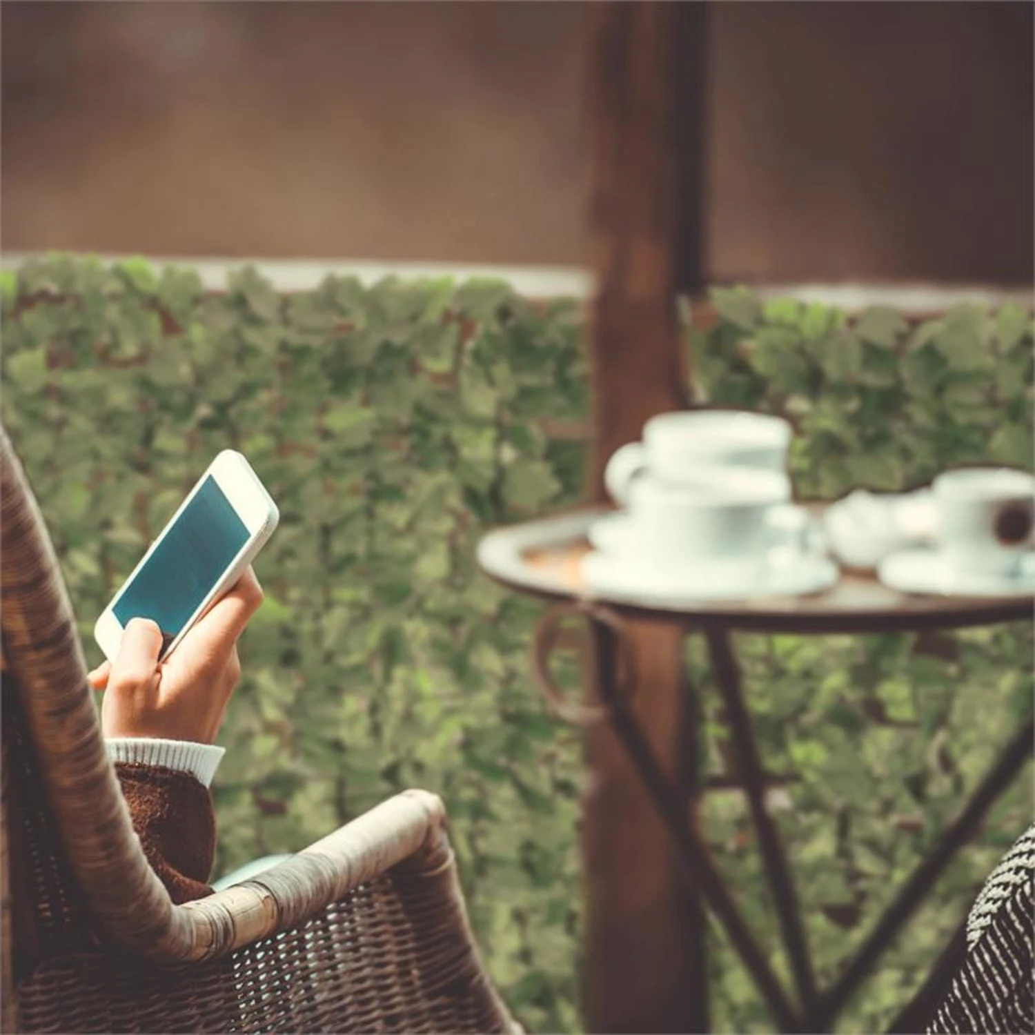 Fency Bright Ivy Sichtschutzzaun Windschutz 300x100 Cm Efeu Hellgrün – Bild 4