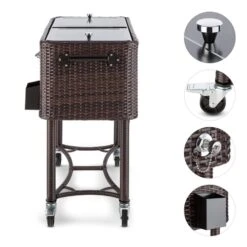 Springbreak Getränkewagen Kühlbox Terrassenkühlwagen 80l Rattandekor -Der Grillgarten Winkels 10029648 yy 0003 logo