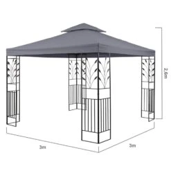 Odeon Grey Pavillon Partyzelt Festzelt 3x3m Stahl Polyester Dunkelgrau -Der Grillgarten Winkels 10030686 yy 0002 detail Blumfeldt Odeon Grey Pavillon Partyzelt dunkelgrau