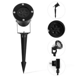 Snowdance LED-Projektor Schneeflocken 4 Farben IP64 -Der Grillgarten Winkels 10030936 yy 0003 detail Bumfeldt Snowdance LED Projektor Schneeflocken