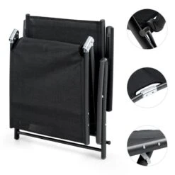 Modena Sonnenliege 64x85x170cm Aluminium/Stahlrohr Schwarz -Der Grillgarten Winkels 10031441 yy 0005 detail Blumfeldt Modena Sonnenliege 64x85x170cm schwarz