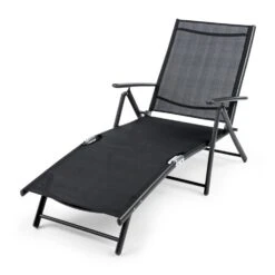 Modena Sonnenliege 64x85x170cm Aluminium/Stahlrohr Schwarz -Der Grillgarten Winkels 10031441 yy 0006 front Blumfeldt Modena Sonnenliege 64x85x170cm schwarz