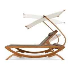 Sonnendeck Doppel-Sonnenliege Verstellbares Sonnendach Kopfkissen Weiß -Der Grillgarten Winkels 10031458 yy 0003 titel side Blumfeldt Sonnendeck Doppel Sonnenliege weiss