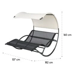 The Big Easy Schwingliege Schwarz, Wetterfest 350kg Max. UV- Schutz -Der Grillgarten Winkels 10032240 yy 0009 logo