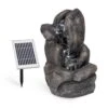 Felsquell Solar-Kaskadenbrunnen Akkubetrieb 2 KW Solarpanel 3 LEDs -Der Grillgarten Winkels 10032286 yy 0001 front Blumfeldt Felsquell Solar Kaskadenbrunnen