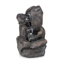 Felsquell Solar-Kaskadenbrunnen Akkubetrieb 2 KW Solarpanel 3 LEDs -Der Grillgarten Winkels 10032286 yy 0003 detail Blumfeldt Felsquell Solar Kaskadenbrunnen