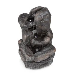 Felsquell Solar-Kaskadenbrunnen Akkubetrieb 2 KW Solarpanel 3 LEDs -Der Grillgarten Winkels 10032286 yy 0004 detail Blumfeldt Felsquell Solar Kaskadenbrunnen