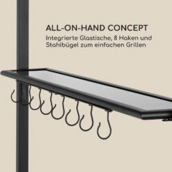 Steakhouse Grilldach 220x215x140cm PE 180 G/m² Flammhemmend Stahl Grau -Der Grillgarten Winkels 10032523 de 0004 logo