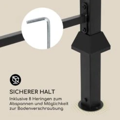 Steakhouse Grilldach 220x215x140cm PE 180 G/m² Flammhemmend Stahl Grau -Der Grillgarten Winkels 10032523 de 0008 logo