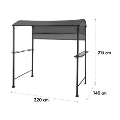 Steakhouse Grilldach 220x215x140cm PE 180 G/m² Flammhemmend Stahl Grau -Der Grillgarten Winkels 10032523 yy 0011 logo
