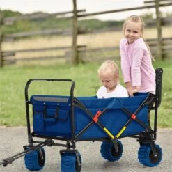 Easy Rider Bollerwagen Bis 70kg Teleskopstange Zusammenklappbar Blau -Der Grillgarten Winkels 10032542 yy 0006 ambient Waldbeck Easy Rider Bollerwagen blau