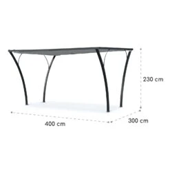 Palazzo Pavillon 4x3m Faltdach Polyester Aluminium Schwarz / Grau -Der Grillgarten Winkels 10032577 yy 0007 logo