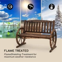 Murnau Gartenbank Flammenbehandeltes Tannenholz Braun -Der Grillgarten Winkels 10033354 yy 0003 logo Blumfeldt Murnau Gartenbank Tannenholz braun