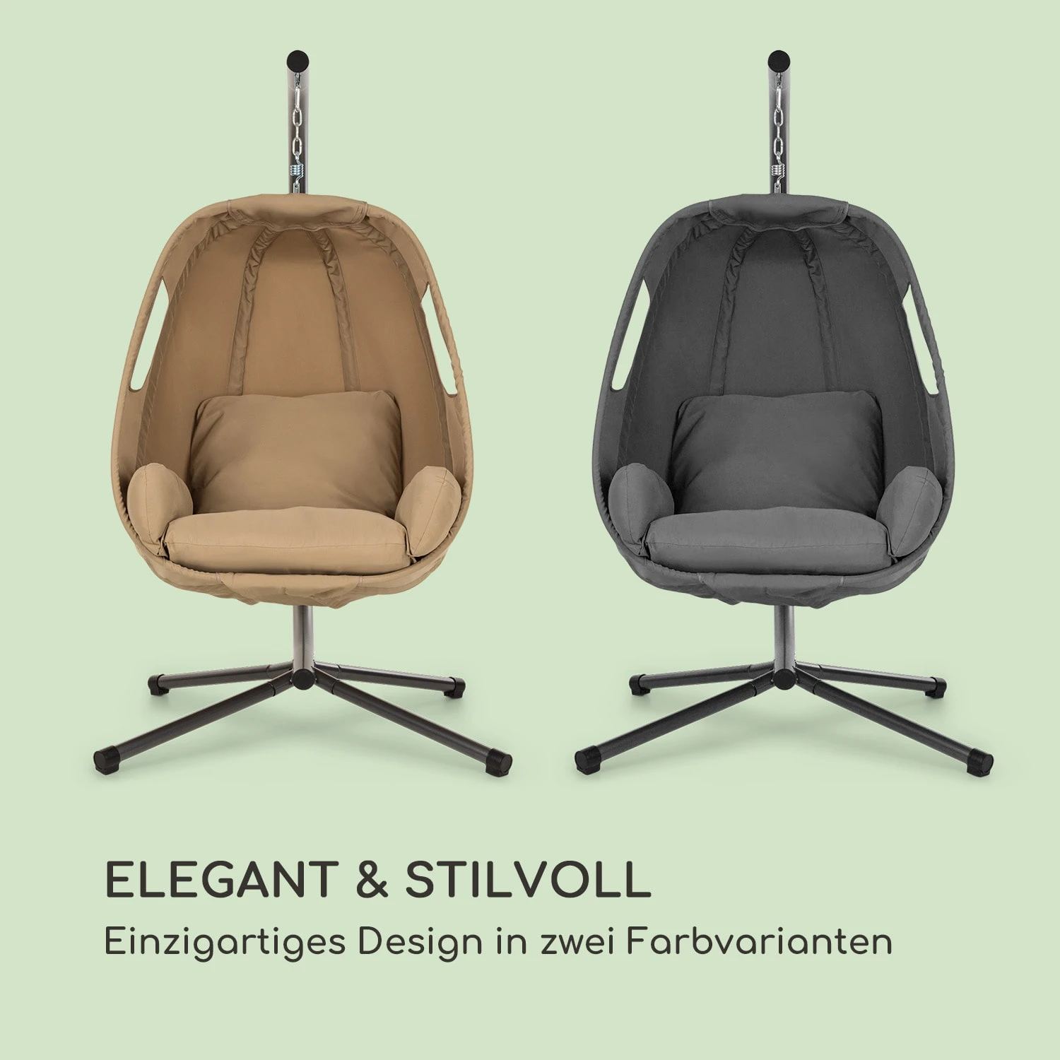 Bella Donna Hängesessel Sitzkissen 180g Polyester Dunkelgrau 9 Bella Donna Hängesessel Sitzkissen 180g Polyester Dunkelgrau – Bild 7