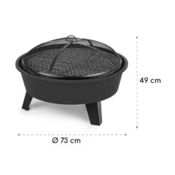 Nolana 2-in-1-Feuerschale Ø73cm Funkenschutz Ø64cm Grill Stahl Schwarz -Der Grillgarten Winkels 10033383 yy 0009 logo