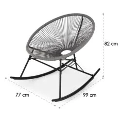 Roqueta Schaukelstuhl Retro-Design 4mm-Geflecht Grau -Der Grillgarten Winkels 10033465 yy 0008 logo Blumfeldt Roqueta Schaukelstuhl grau