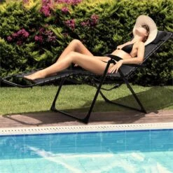 California Dreaming Sonnenliege, Polsterung, Stahlrahmen, Schwarz -Der Grillgarten Winkels 10033474 yy 0003 logo Blumfeldt California Dreaming Sonnenliege schwarz