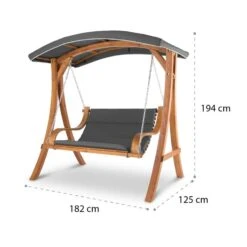 Tahiti Hollywoodschaukel Sonnendach 110cm 2-Sitzer Massivholz Grau -Der Grillgarten Winkels 10033575 yy 0008 logo Blumfeldt Tahiti Hollywoodschaukel Grau