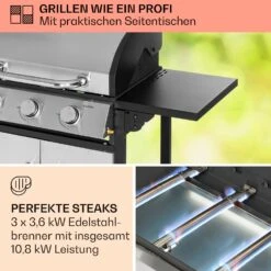 Tomahawk Gasgrill 3 X 3,6 KW Brenner 60 X 43,5 Cm Grill Edelstahl -Der Grillgarten Winkels 10034711 de 0003 usp