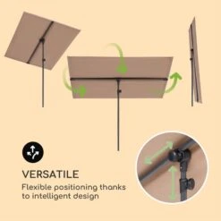 Flex-Shade L Sonnenschirm 130 X 180 Cm Polyester UV 50 Taupe -Der Grillgarten Winkels 10034727 yy 0003 logo Blumfeldt Flex Shade L Sonnenschirm 130x180 taupe