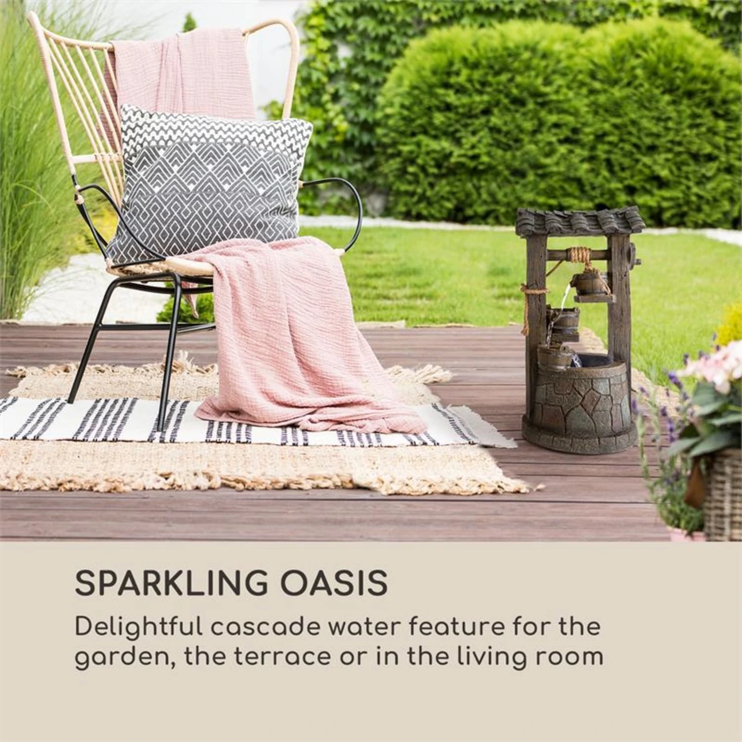 Speyer Kaskadenbrunnen Gartenbrunnen 4 Stufen Akku 2,8W Solar LED 5 Speyer Kaskadenbrunnen Gartenbrunnen 4 Stufen Akku 2,8W Solar LED – Bild 3