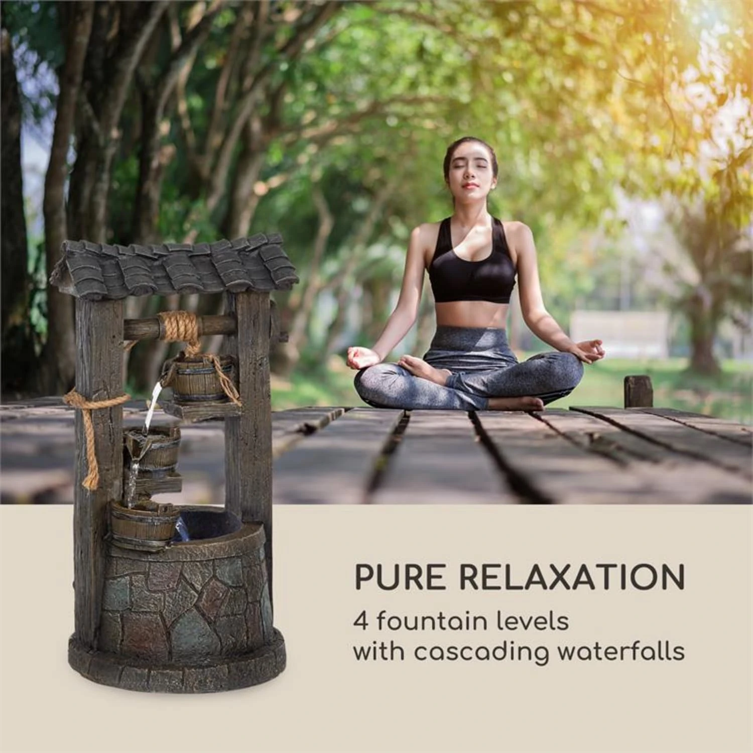 Speyer Kaskadenbrunnen Gartenbrunnen 4 Stufen Akku 2,8W Solar LED 6 Speyer Kaskadenbrunnen Gartenbrunnen 4 Stufen Akku 2,8W Solar LED – Bild 4