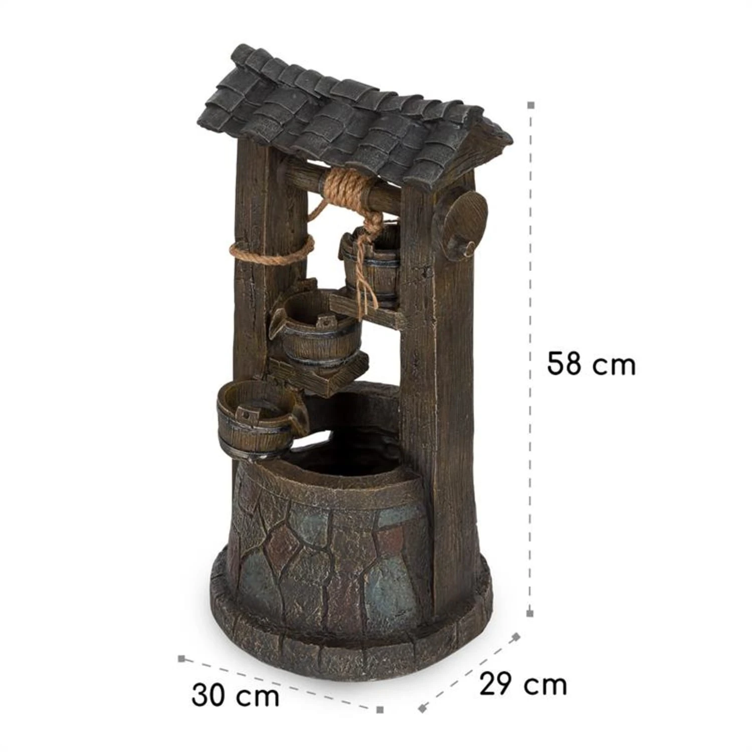 Speyer Kaskadenbrunnen Gartenbrunnen 4 Stufen Akku 2,8W Solar LED 9 Speyer Kaskadenbrunnen Gartenbrunnen 4 Stufen Akku 2,8W Solar LED – Bild 7