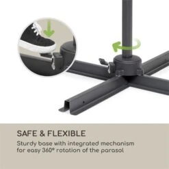 Belo Horizonte Sonnenschirm Sonnenschutz Ø 292cm Polyester Wasserabweisend Inkl. Standbasis Creme -Der Grillgarten Winkels 10034743 yy 0004 logo blumfeldt Belo Horizonte Sonnenschirm creme