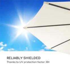 Belo Horizonte Sonnenschirm Sonnenschutz Ø 292cm Polyester Wasserabweisend Inkl. Standbasis Creme -Der Grillgarten Winkels 10034743 yy 0008 logo blumfeldt Belo Horizonte Sonnenschirm creme