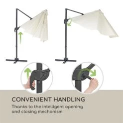 Belo Horizonte Sonnenschirm Sonnenschutz Ø 292cm Polyester Wasserabweisend Inkl. Standbasis Creme -Der Grillgarten Winkels 10034743 yy 0009 logo blumfeldt Belo Horizonte Sonnenschirm creme