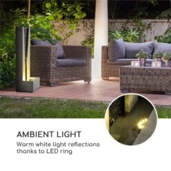 Riverrun Gartenbrunnen Zimmerbrunnen Indoor Outdoor 12W Pumpe LED-Ring -Der Grillgarten Winkels 10034777 yy 0006 logo Blumfeldt Riverrun Gartenbrunnen Zimmerbrunnen