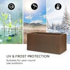 Solid Grow Rust Pflanzgefäß 80 X 38 X 38 Cm Fibreclay Rostfarben -Der Grillgarten Winkels 10034788 yy 0005 logo Blumfeldt Solid Grow Rust Pflanzgefaess 80x38x38cm