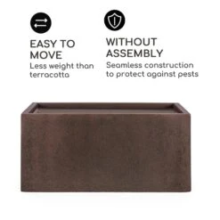 Solid Grow Rust Pflanzgefäß 80 X 38 X 38 Cm Fibreclay Rostfarben -Der Grillgarten Winkels 10034788 yy 0007 logo Blumfeldt Solid Grow Rust Pflanzgefaess 80x38x38cm