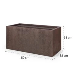 Solid Grow Rust Pflanzgefäß 80 X 38 X 38 Cm Fibreclay Rostfarben -Der Grillgarten Winkels 10034788 yy 0009 logo Blumfeldt Solid Grow Rust Pflanzgefaess 80x38x38cm