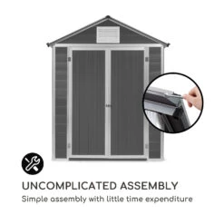 Schatzkammer Gartenschuppen UV-Schutz PVC Schloss Seitenfenster Grau -Der Grillgarten Winkels 10034925 uk 0008 logo blumfeldt Schatzkammer Gartenschuppen blau