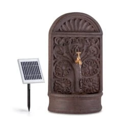 Blumquell Solarbrunnen LED 5 M Kabel Kunststein Solarpanel