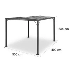Pantheon Solid Sky Flat Pergola Vordach 3x4m Polycarbonat -Der Grillgarten Winkels 10035871 yy 0007 dimensions