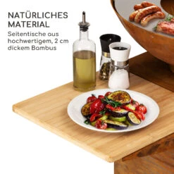 Savage 2.0 Tall Feuerschale Mit Grill Bambus-Seitentische Inkl. Wetterschutz -Der Grillgarten Winkels 10036087 de 0003 logo