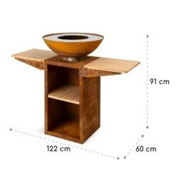 Savage 2.0 Tall Feuerschale Mit Grill Bambus-Seitentische Inkl. Wetterschutz -Der Grillgarten Winkels 10036087 yy 0009 logo