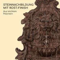 Löwenstein Wandbrunnen 2W Solar-Pumpe Polyresin 4 Weiße LED 5m Kabel -Der Grillgarten Winkels 10036333 de 0005 logo