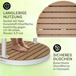 Sumatra Falls Round Gartendusche WPC Aluminium Ø 80 Cm Rund -Der Grillgarten Winkels 10036349 de 0003 usp