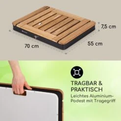 Sumatra Teak Square Gartendusche Aluminium Teakholz Tragegriff -Der Grillgarten Winkels 10036350 de 0006 usp