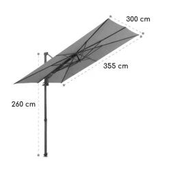 Saint-Tropez Ampelschirm 3-Achsen-Rotation 360° Drehbar 3 X 3,55 M UV-Schutz 50+ -Der Grillgarten Winkels 10038316 yy 0007 logo