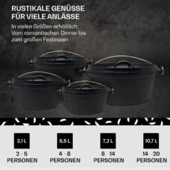 Galloway Dutch Oven 4.5 BBQ-Topf Gusseisen Größe S / 4.5 Qt -Der Grillgarten Winkels 10038580 de 0006 usp