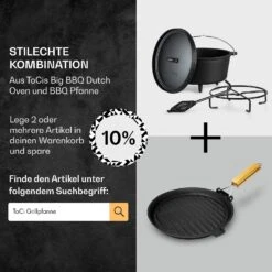 Galloway Dutch Oven 9.0 BBQ-Topf Gusseisen Standfüße Größe L / 9 Qt -Der Grillgarten Winkels 10038586 de 0007 usp