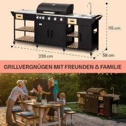 Jersey Outdoor Kitchen Gasgrill Spüle 20,7 KW 5+1 Brenner Mobil -Der Grillgarten Winkels 10039854 de 0006 usp