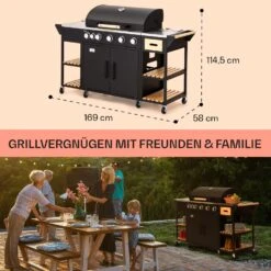 Jersey Outdoor Kitchen Gasgrill 20,7 KW 5+1 Brenner Mobil Regenschutz -Der Grillgarten Winkels 10039855 de 0006 usp